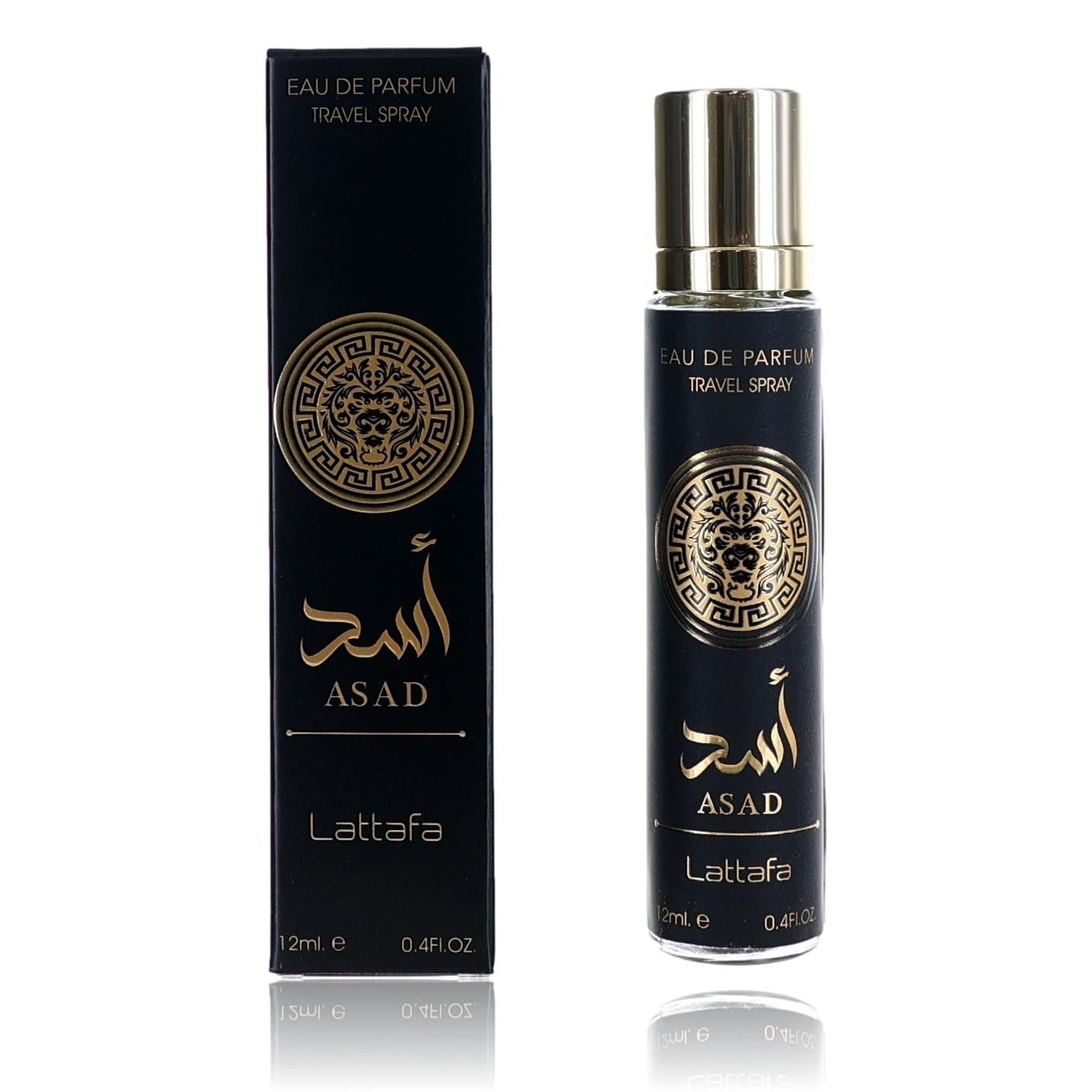 Asad by Lattafa, 0.4 oz Eau De Parfum Travel Spray for Men