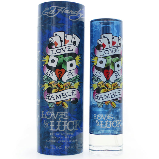 Ed Hardy Love & Luck by Christian Audigier, 3.4 oz Eau De Toilette Spray for Men