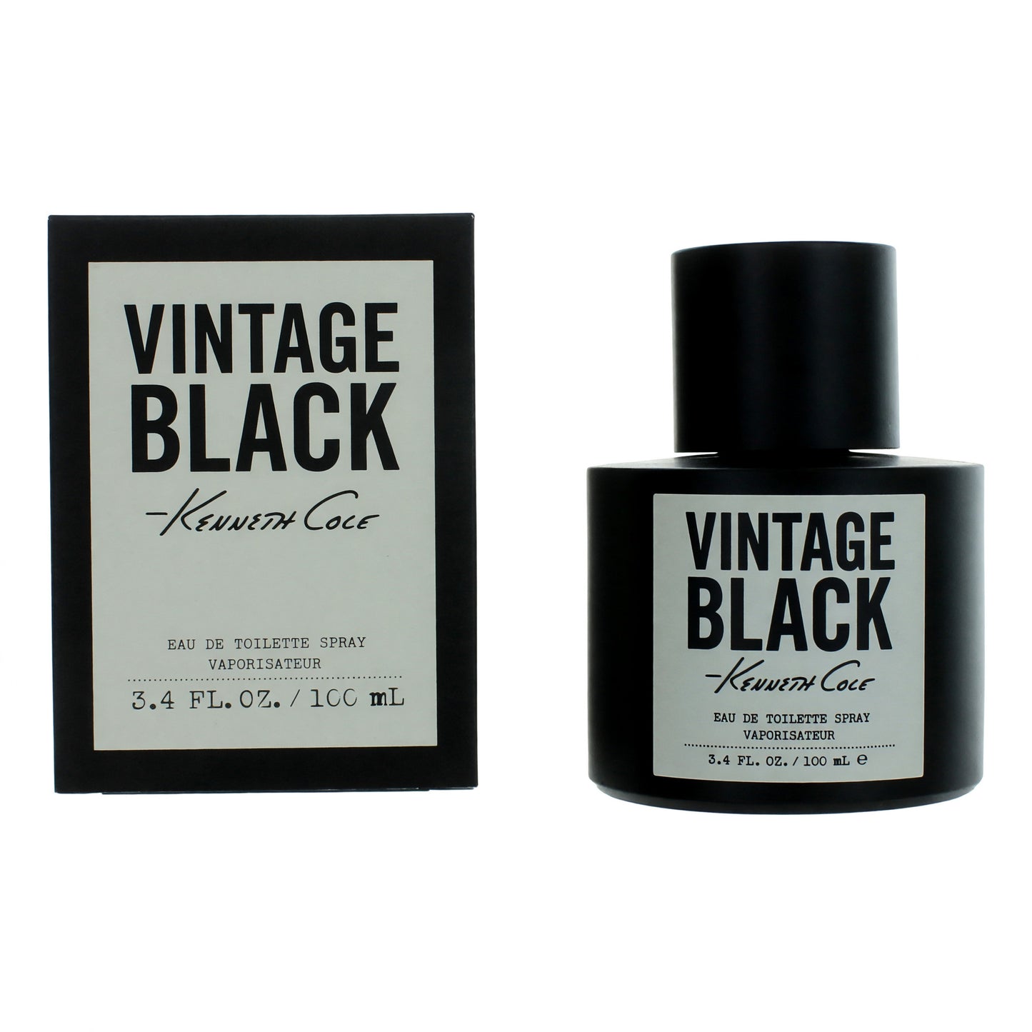 Vintage Black by Kenneth Cole, 3.4 oz Eau De Toilette Spray for Men