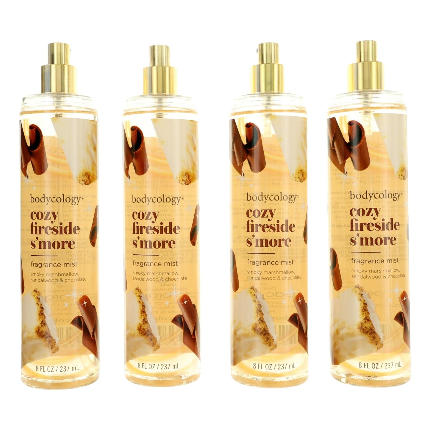 Cozy Fireside S'more by Bodycology, 4 Pack 8oz Fragrance Mist women